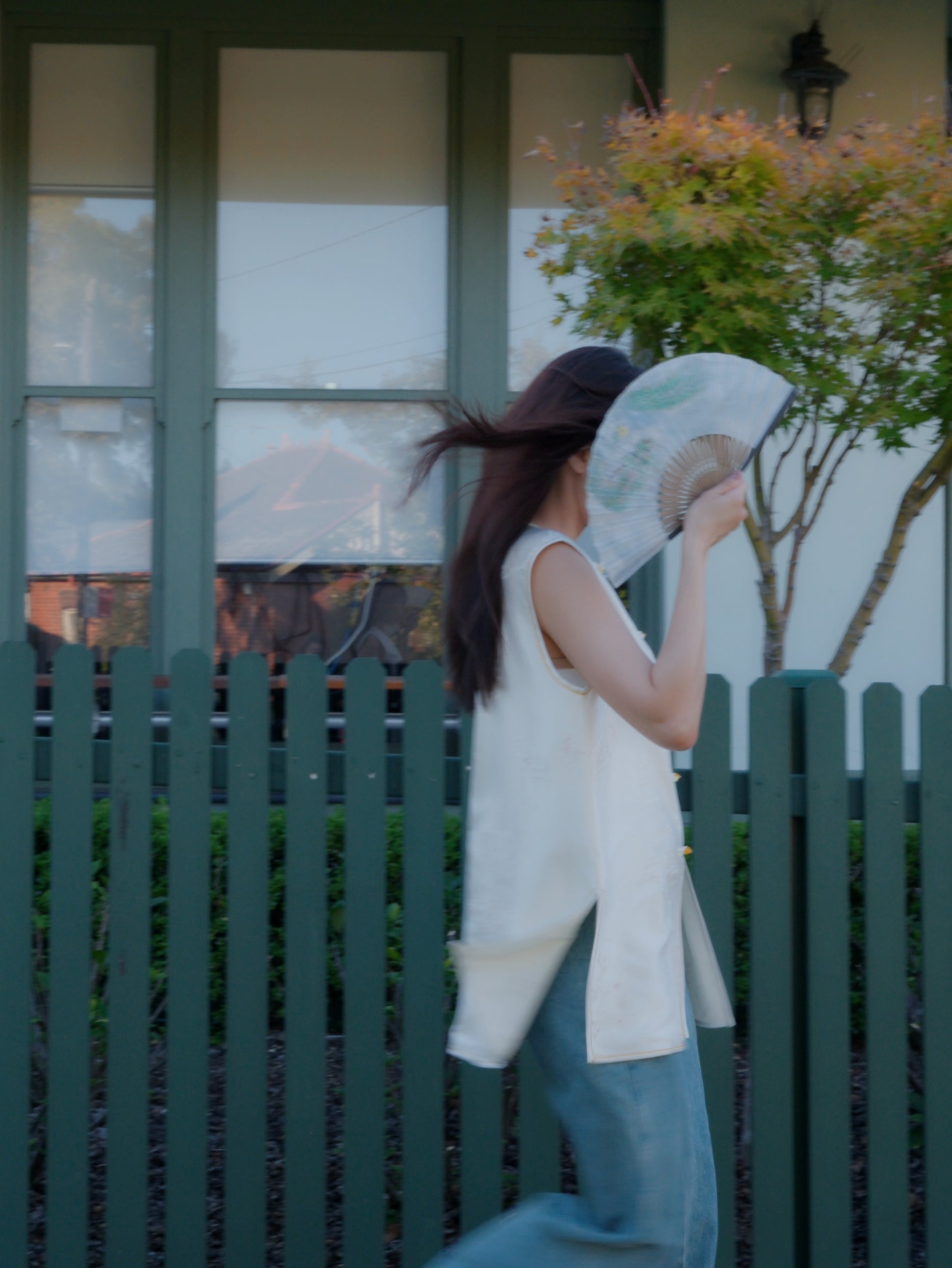 Chinese traditional satin-silk blend vest